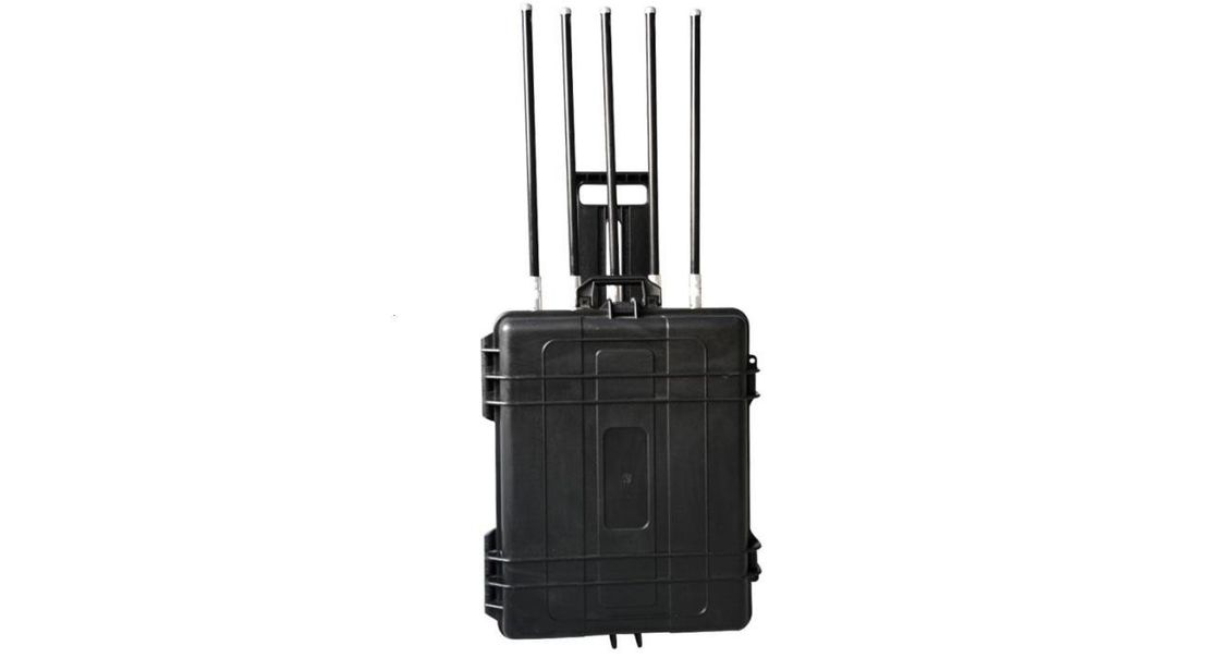 เครื่องกั้นการรับสัญญาณของอุปกรณ์ยับยั้งโทรศัพท์มือถือ WIFI VHF UHF แบบพกพา พร้อมควบคุม LAN