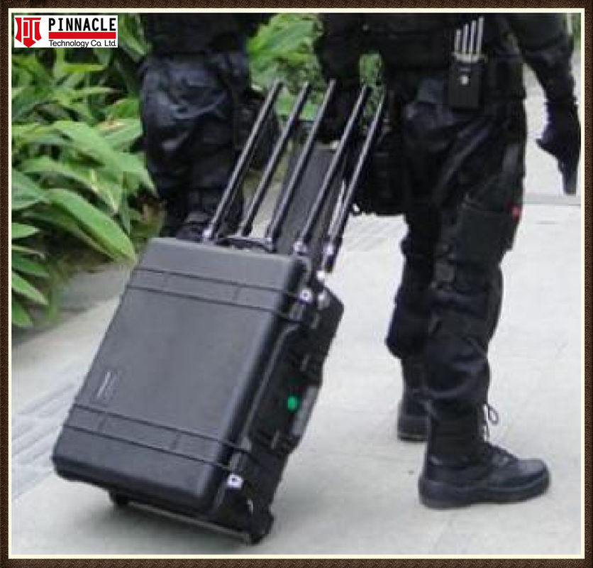 เครื่องกั้นการรับสัญญาณของอุปกรณ์ยับยั้งโทรศัพท์มือถือ WIFI VHF UHF แบบพกพา พร้อมควบคุม LAN