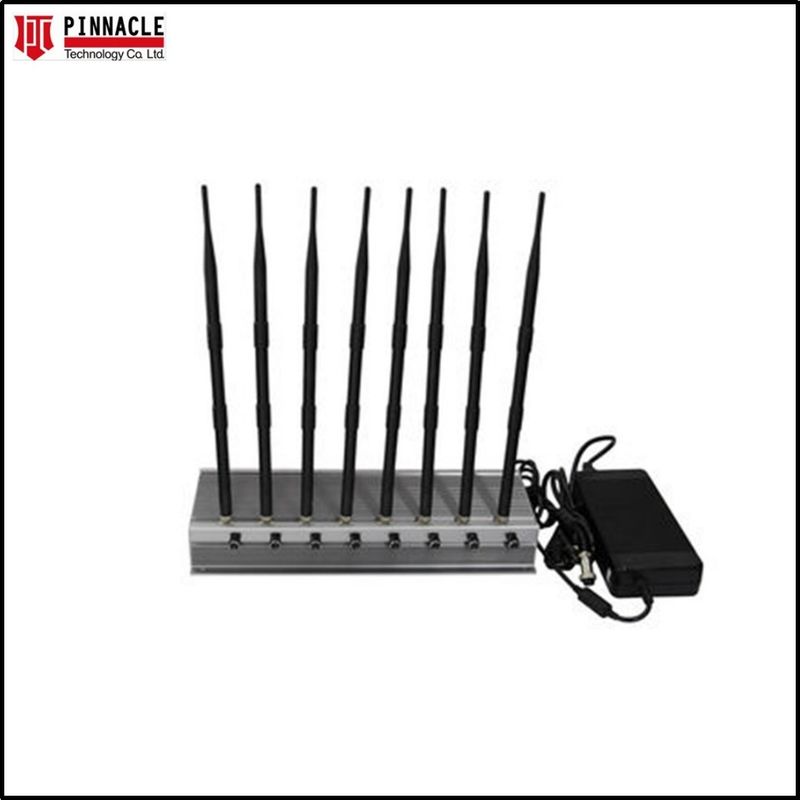 แรง 8 แอนเทนนา จอมเมอร์ล็อกก์ GPS WiFi VHF UHF โทรศัพท์มือถือและ Wifi blocker 80W