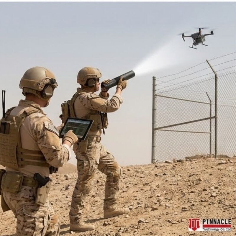 Handheld Flashlight 900/1.5G/2.4G/5.2G/5.8G Anti-Drone Jammer up to 500meter