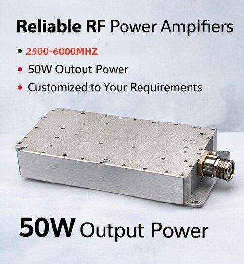 โมดูลเครื่องขยายพลังงานสูง 810 GHz 50W เครื่องขยายพลังงาน RF ประสิทธิภาพสูง สําหรับการใช้งานในวง X